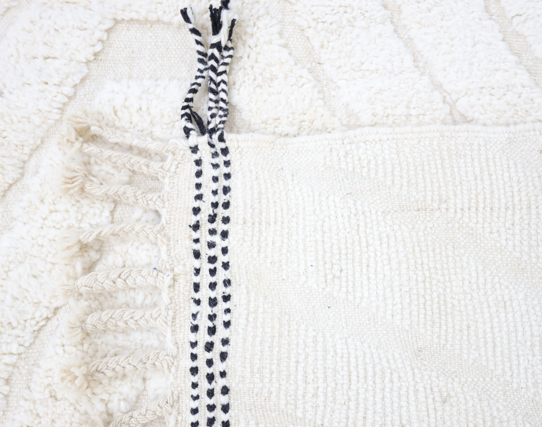 Custom Beni Ourain Rug | Minimalist Carved Ivory