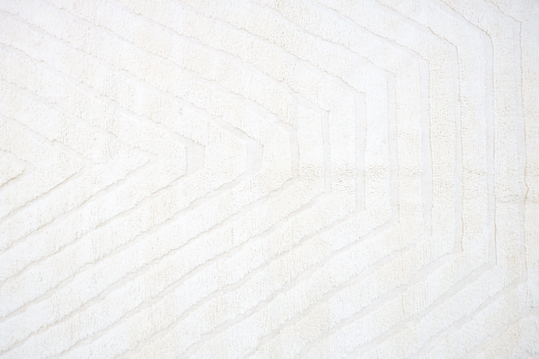 Custom Beni Ourain Rug | Minimalist Carved Ivory