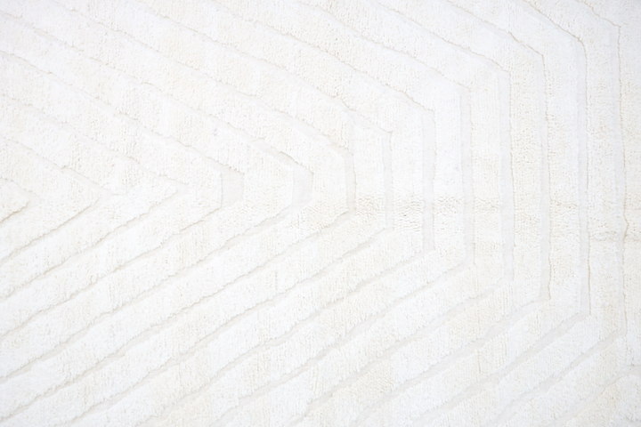 Custom Beni Ourain Rug | Minimalist Carved Ivory