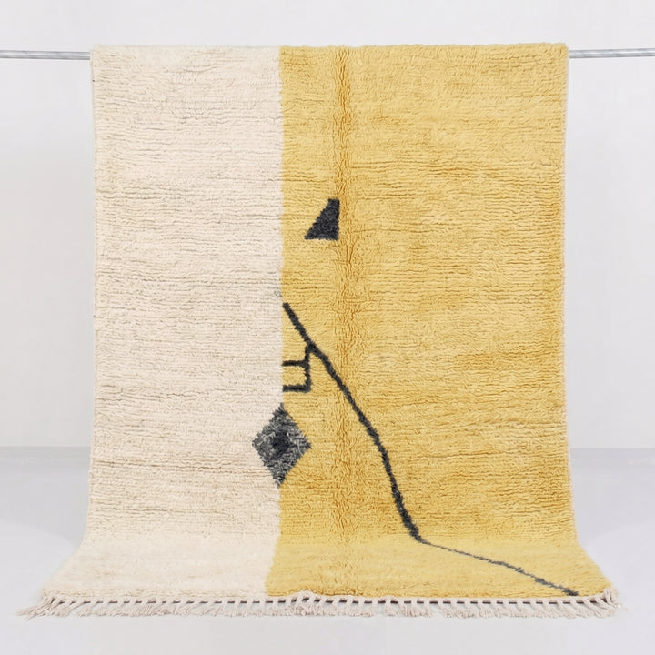 Authentic Custom Beni Ourain Rug | Soft Yellow and Natural White