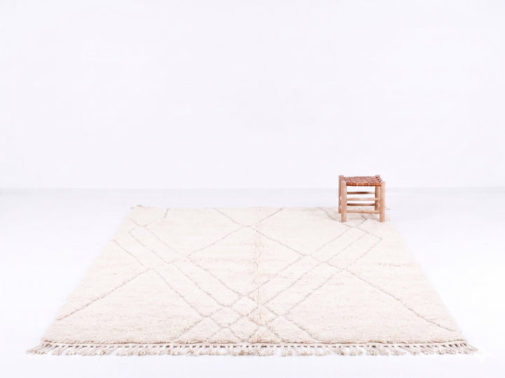 Authentic Custom Beni Ourain Rug | The Atlas Ivory Minimalist Tonal