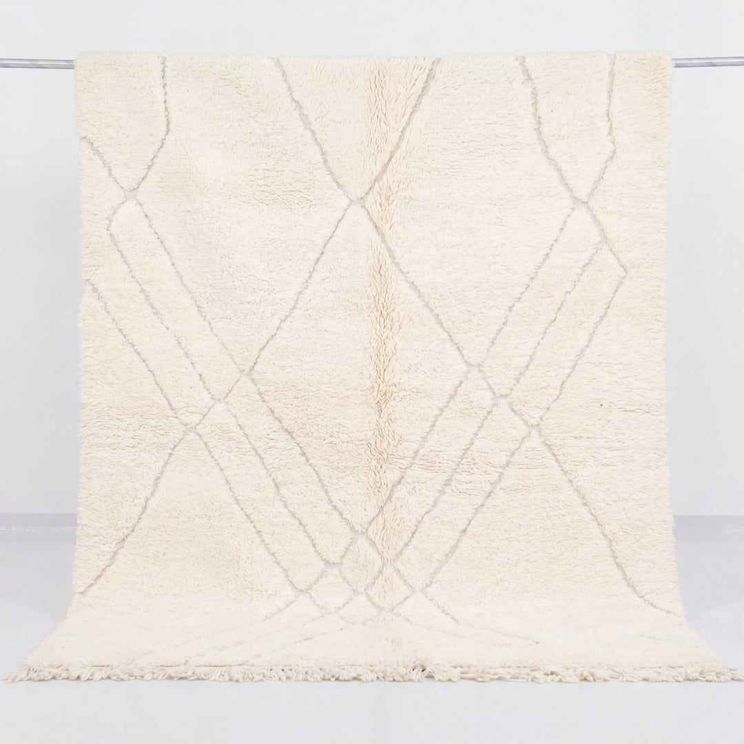 Authentic Custom Beni Ourain Rug | The Atlas Ivory Minimalist Tonal