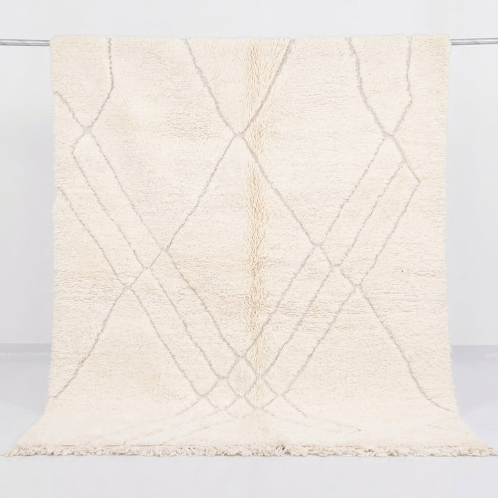 Authentic Custom Beni Ourain Rug | The Atlas Ivory Minimalist Tonal