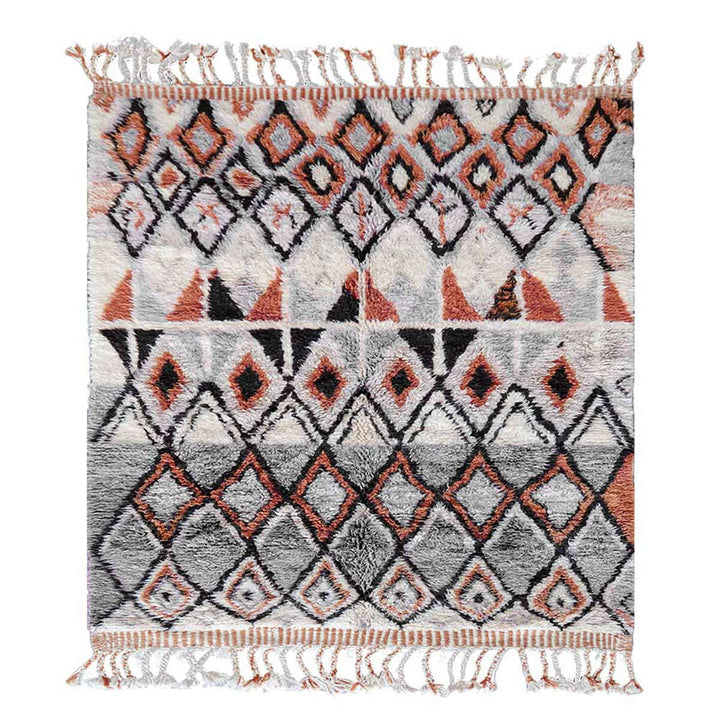 Custom Beni Ourain Rug | Desert Sun Geometric Diamond