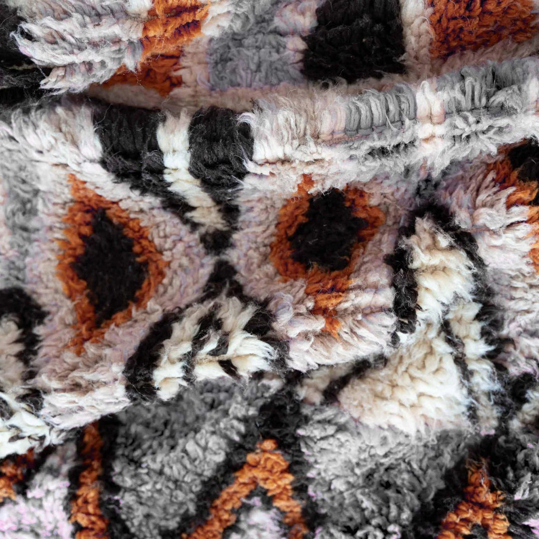 Custom Beni Ourain Rug | Desert Sun Geometric Diamond