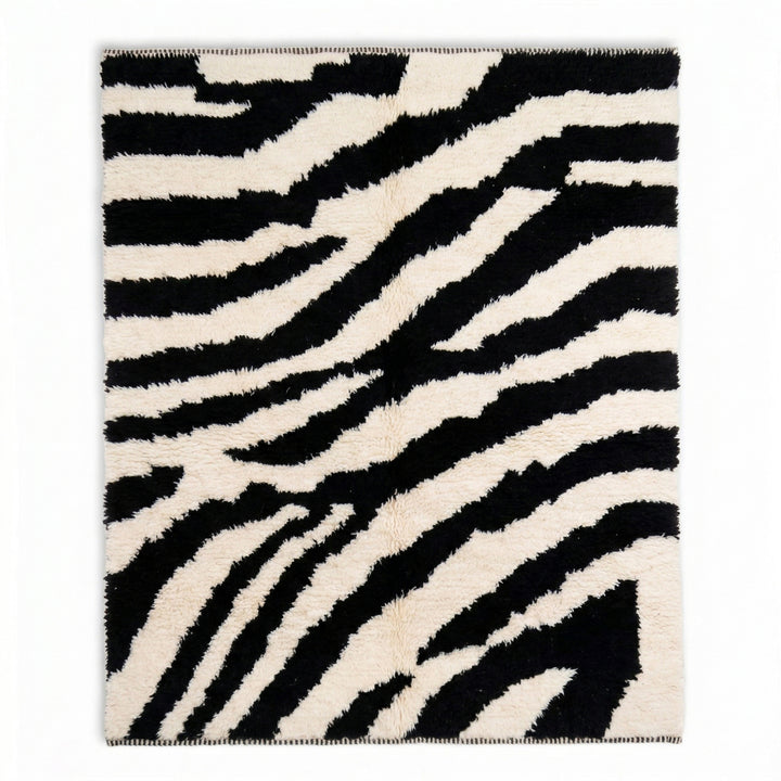 Authentic Custom Beni Ourain Rug | Organic Zebra Stripes