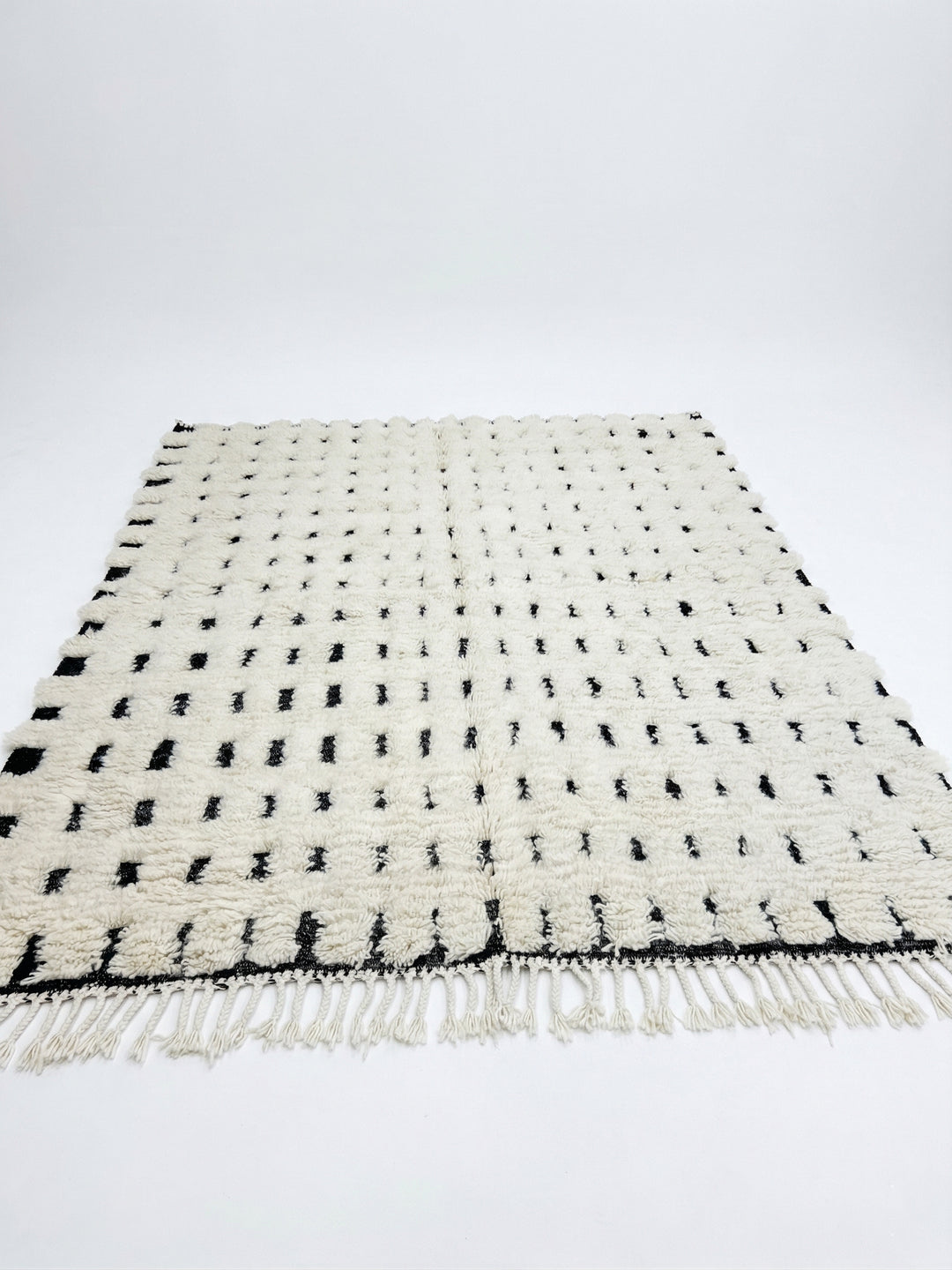 Authentic Custom Beni Ourain Rug | Minimalist Black &amp; White Grid