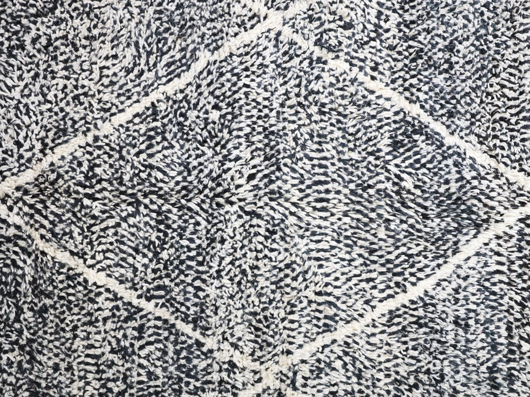 Authentic Custom Beni Ourain Rug | Charcoal &amp; Cream Geometric