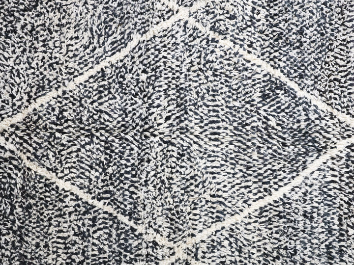 Authentic Custom Beni Ourain Rug | Charcoal &amp; Cream Geometric