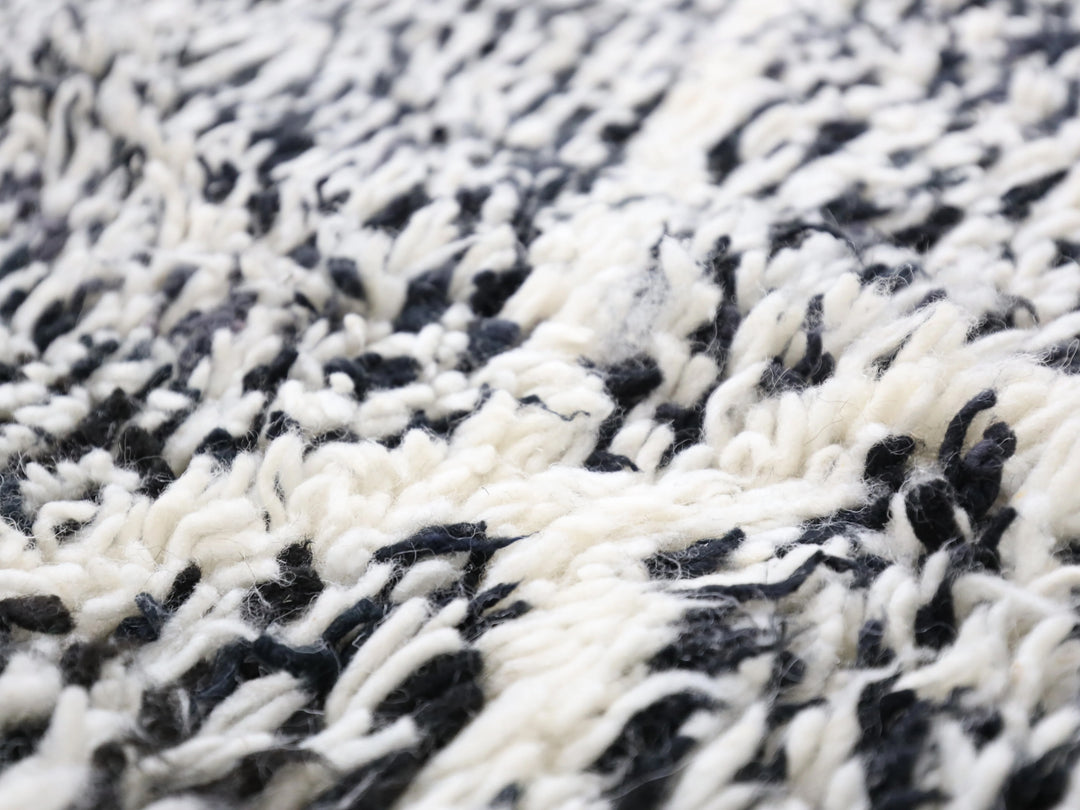 Authentic Custom Beni Ourain Rug | Charcoal &amp; Cream Geometric