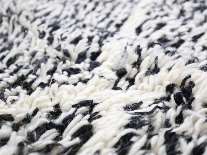 Authentic Custom Beni Ourain Rug | Charcoal &amp; Cream Geometric