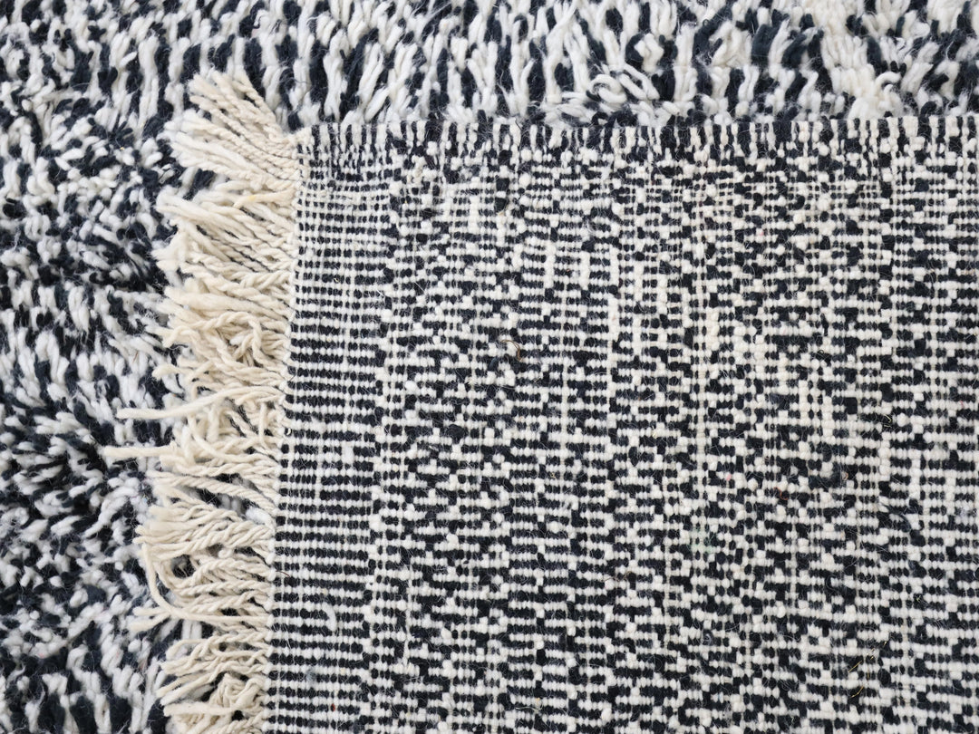 Authentic Custom Beni Ourain Rug | Charcoal &amp; Cream Geometric