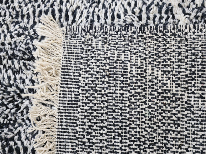 Authentic Custom Beni Ourain Rug | Charcoal &amp; Cream Geometric