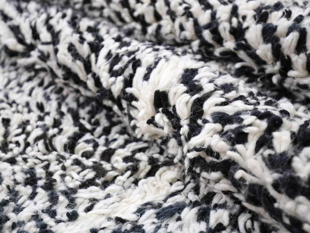 Authentic Custom Beni Ourain Rug | Charcoal &amp; Cream Geometric