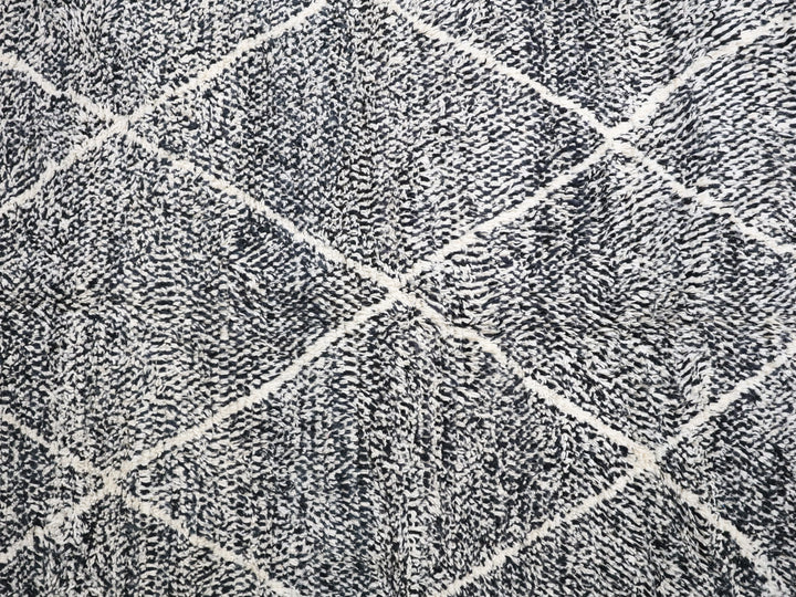 Authentic Custom Beni Ourain Rug | Charcoal &amp; Cream Geometric