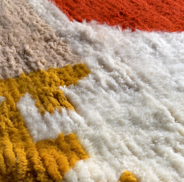 Authentic Custom Beni Ourain Rug | Modern Color Mustard &amp; Terracotta
