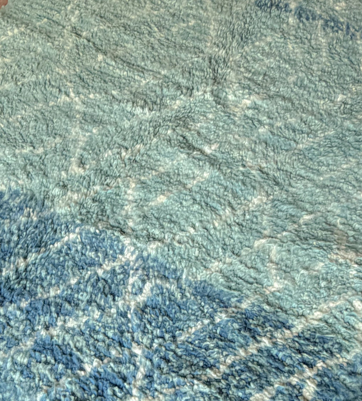 Authentic Custom Beni Ourain Rug | Ocean Blue &amp; Turquoise Shag