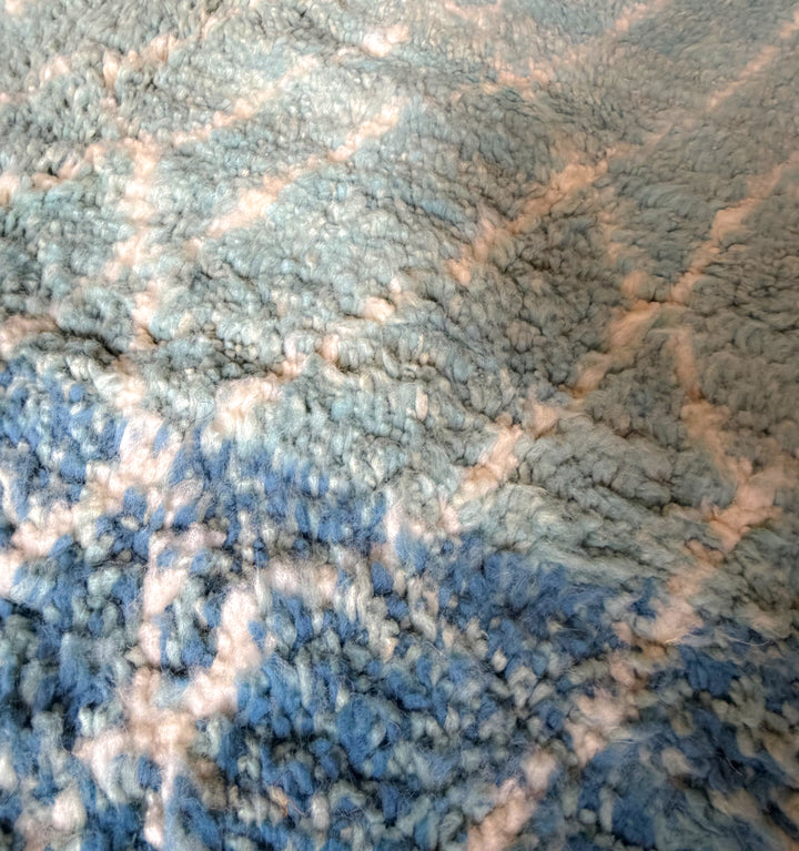 Authentic Custom Beni Ourain Rug | Ocean Blue &amp; Turquoise Shag