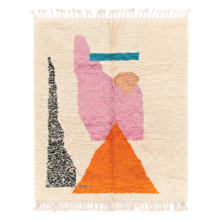 Authentic Custom Beni Ourain Rug | Contemporary Colorblock