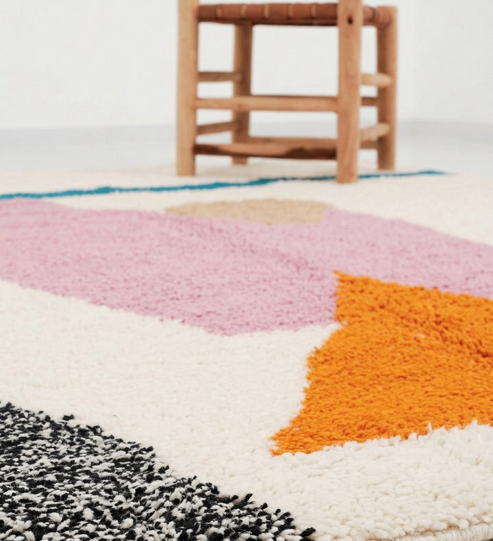 Authentic Custom Beni Ourain Rug | Contemporary Colorblock