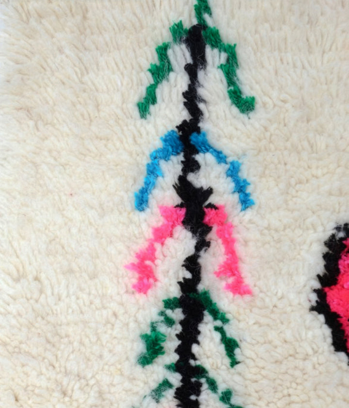 Custom Authentic Azilal Rug – Neon Diamond &amp; Abstract Motifs