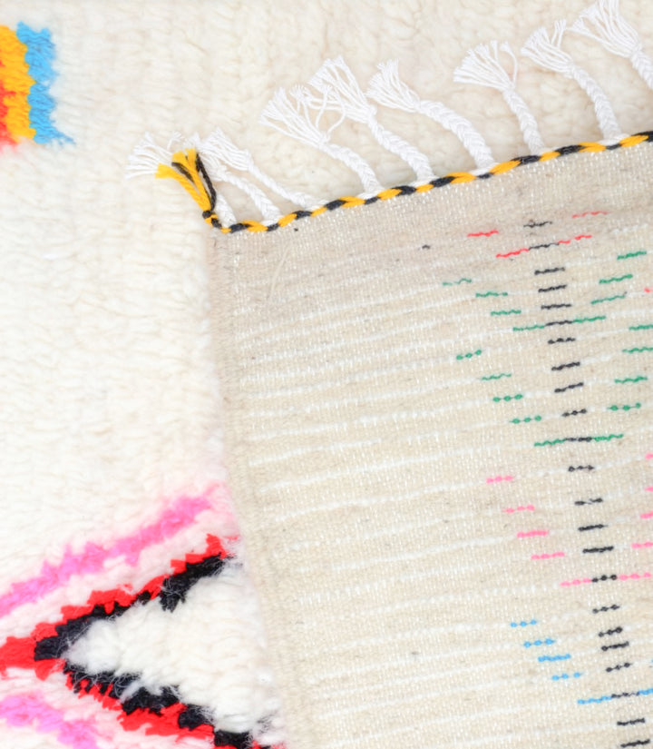 Custom Authentic Azilal Rug – Neon Diamond &amp; Abstract Motifs