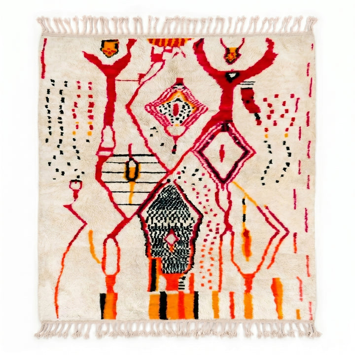 Authentic Custom Azilal Rug  | Vibrant Expressive Tribal