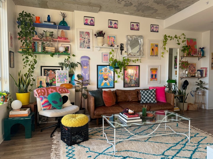 Authentic Custom Beni Ourain Rug |  Vibrant Teal Geometric