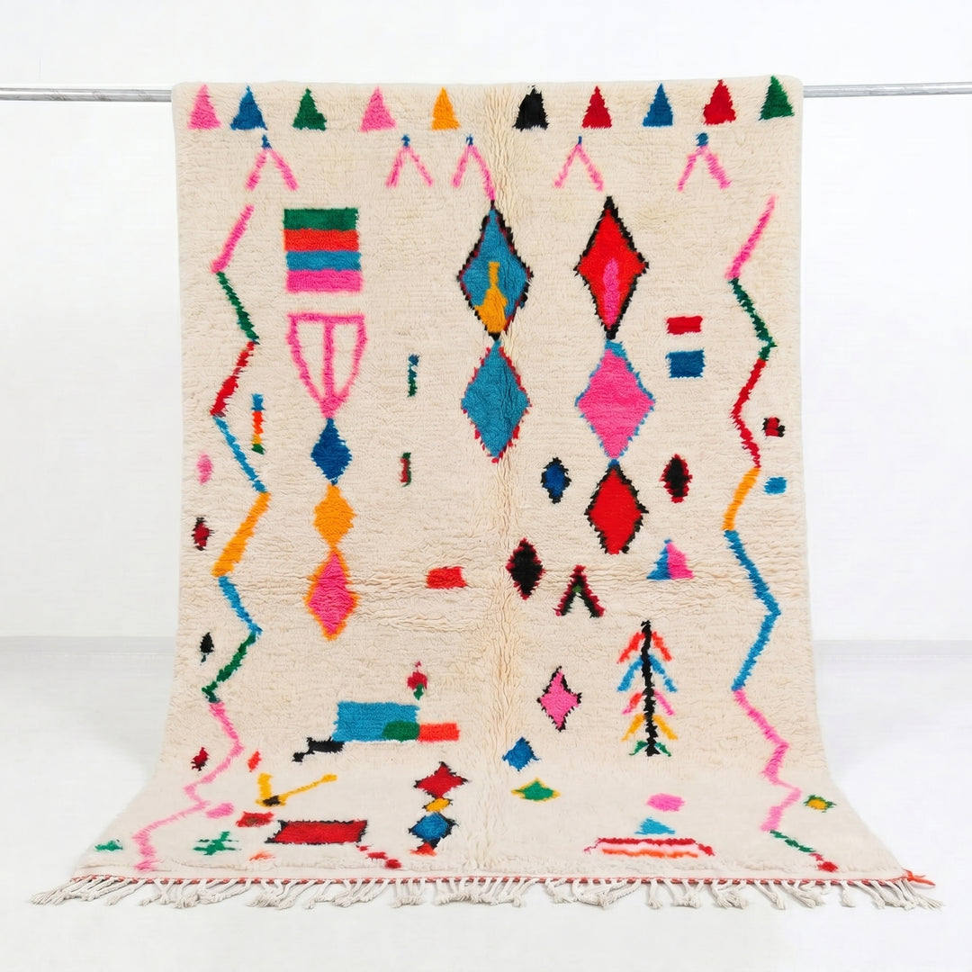 Custom Authentic Azilal Rug – Vibrant Floating Geometric Canvas