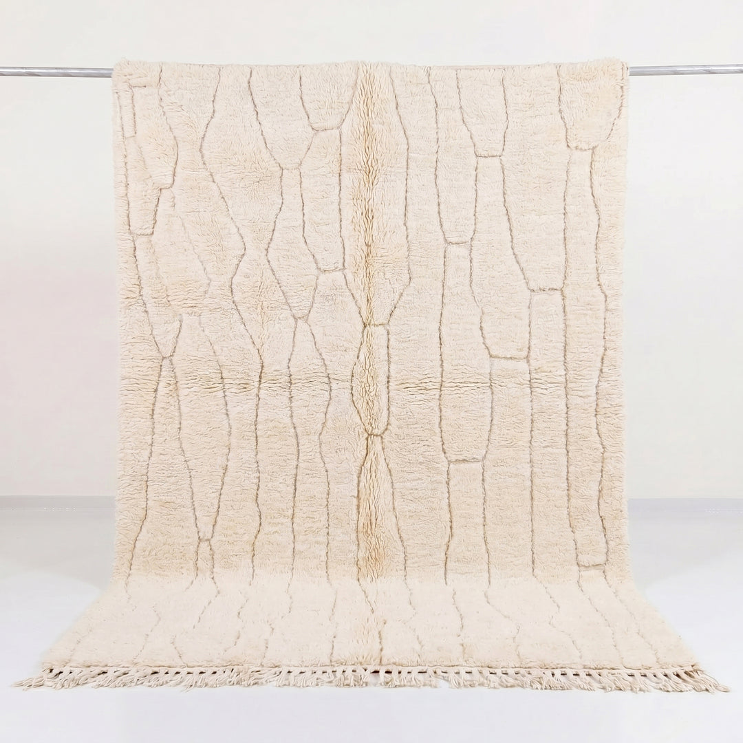 Custom Beni Ourain Rug | Sculpted High-Low Ivory Wool