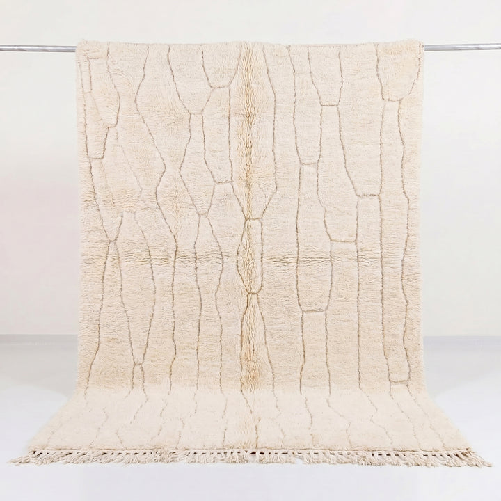 Custom Beni Ourain Rug | Sculpted High-Low Ivory Wool