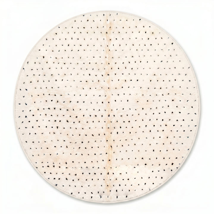 Tapis marocain rond personnalisé – Minimaliste à pois moucheté