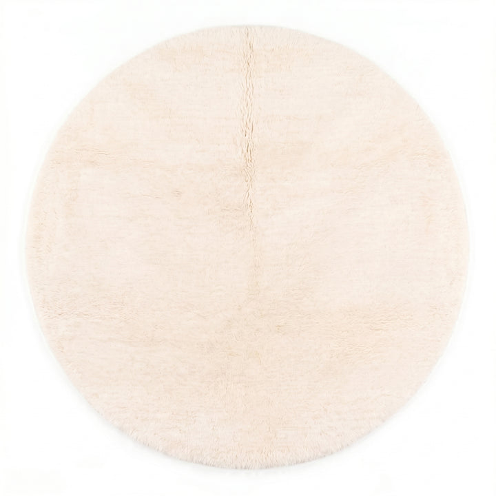 Custom Moroccan Round Rug – Pure Undyed Minimalist Cream