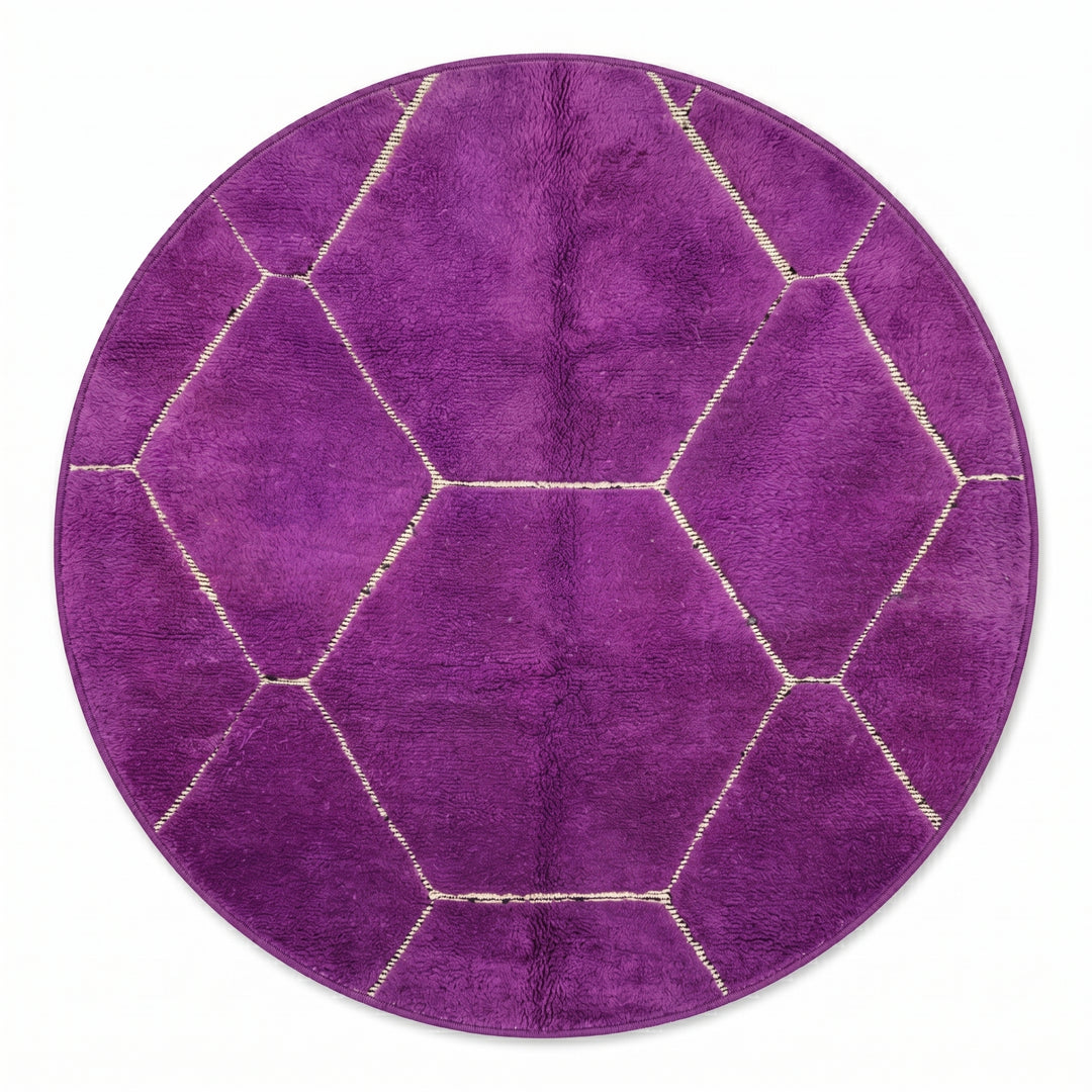 Custom Moroccan Round Rug – Amethyst Purple