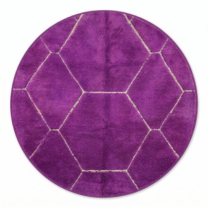 Custom Moroccan Round Rug – Amethyst Purple