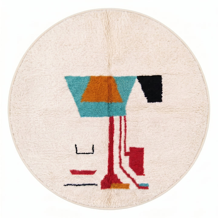 Custom Moroccan Round Rug – Eclectic Art Deco Floor Covering