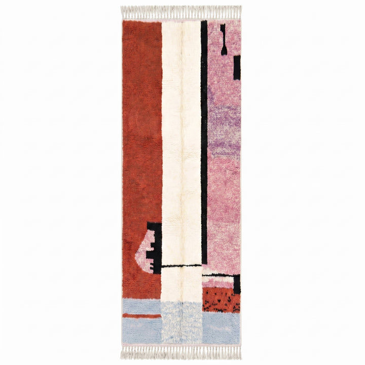 Beni Ourain Moroccan Runner Rug – Terracotta Skyline