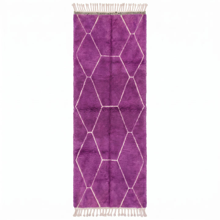 Beni Ourain Moroccan Runner Rug - Amethyst Purple