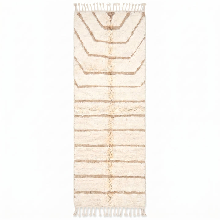 Beni Ourain Moroccan Runner Rug – Cream &amp; Natural Beige