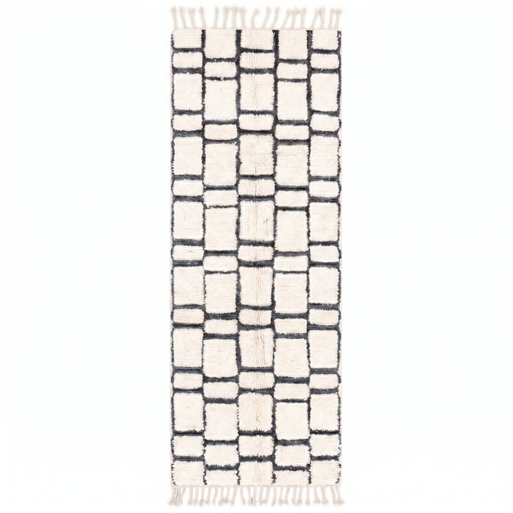 Beni Ourain Moroccan Runner Rug – Authentic Moroccan Handwoven Wool
