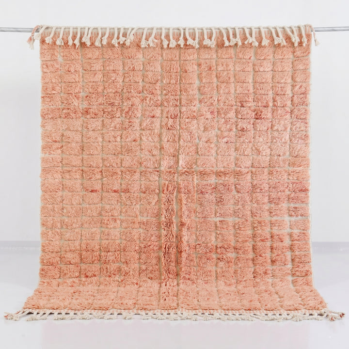 Custom Beni Ourain Rug – Peach Plush Grid