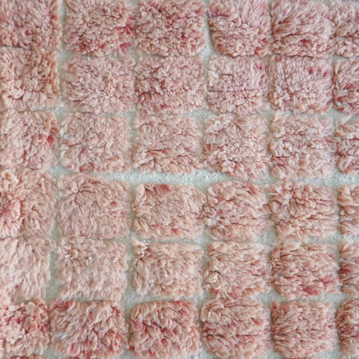Authentic Custom Beni Ourain Rug | The Peach Plush Checkerboard