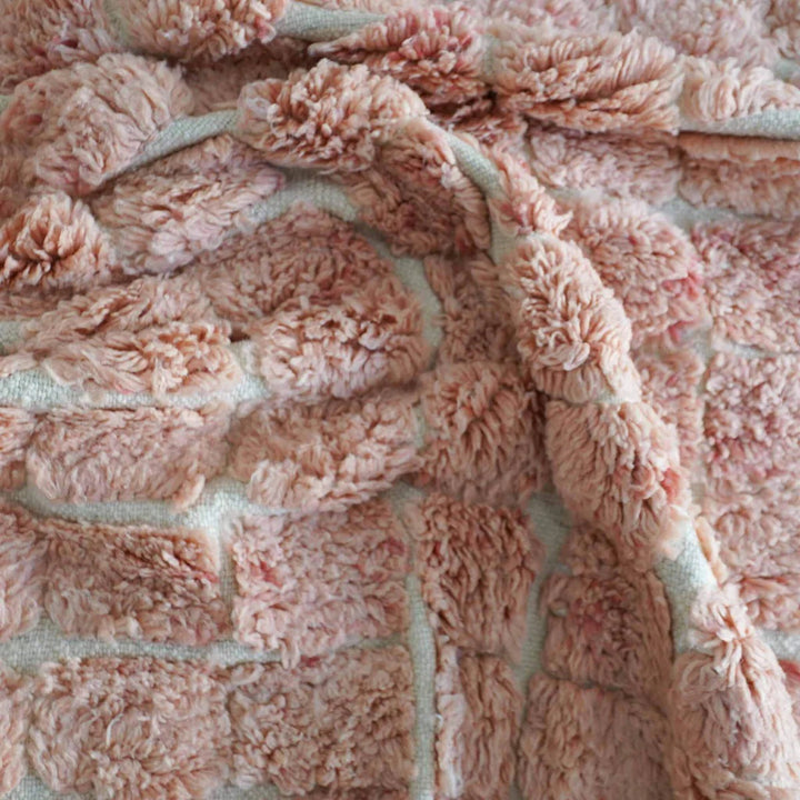 Authentic Custom Beni Ourain Rug | The Peach Plush Checkerboard