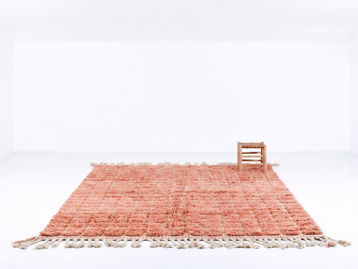 Custom Beni Ourain Rug – Peach Plush Grid