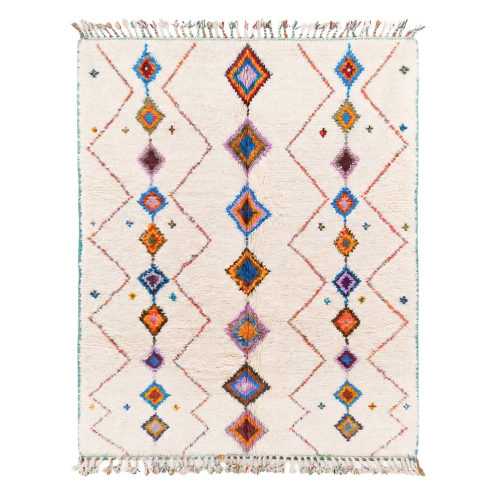 Custom Authentic Azilal Rug – Expressive Color Block &amp; Tribal Neon