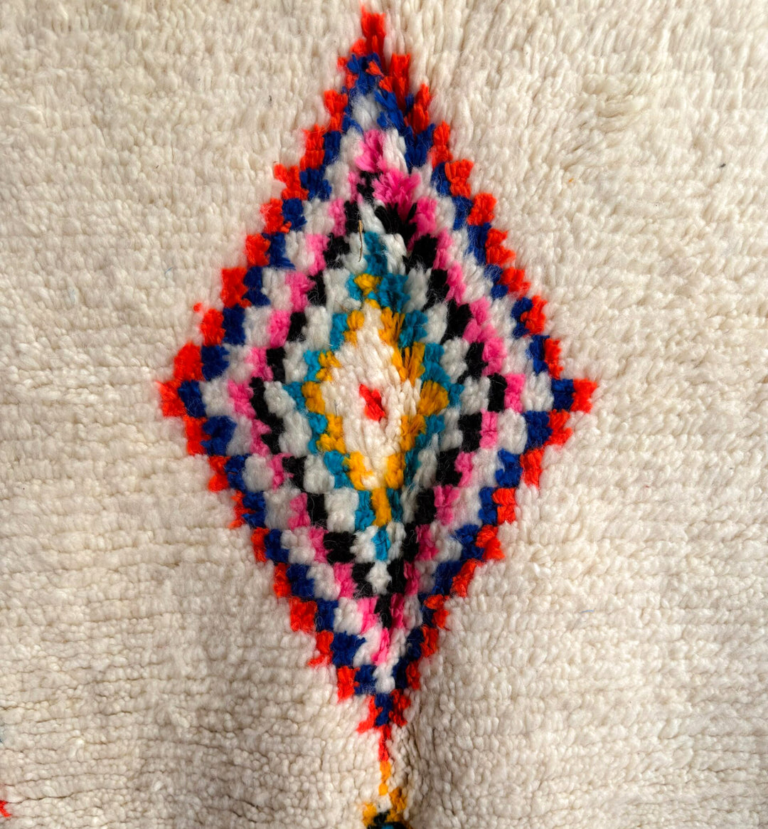 Custom Authentic Azilal Rug – Vibrant Layered Diamond &amp; Chevron Canvas