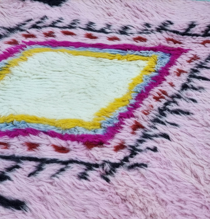Authentic Custom Beni Ourain Rug - Vibrant Pink Boho